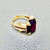 Large rhodolite garnet ring emerald cut Mozambique ruby accents gold