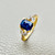 Emerald cut sapphire ring 1.18ct blue sapphire diamond accents 14kt yellow gold front