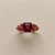 Garnet cocktail ring with rubies and red spinel, 2.66tcw asscher cut garnet center in 14kt yellow gold, top view