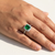 1.15ct emerald with diamond halo 14kt white gold side profile