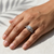 Round-cut diamond engagement ring in split-shank setting — three-quarter angle (2)