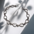 Thick profile diamond tennis bracelet 10kt white gold detail