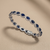 Sapphire diamond halo tennis bracelet 14kt white gold side profile