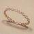Natural morganite halo bracelet 14kt rose gold detail