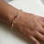 Ruby and diamond bracelet 14kt yellow gold close-up stone detail