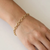 Open link gold bracelet 14kt yellow gold close-up
