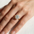 1.56tcw round-cut diamond engagement ring in solitaire setting in yellow gold — three-quarter angle (3)