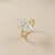 Lab created marquise diamond engagement ring 6 prong solitaire yellow gold top
