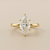 Marquise diamond engagement ring hidden halo yellow gold front view 3.26tcw