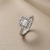 Baguette & Round Cluster Diamond Engagement Ring White Gold 1.05tcw