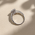 1.05tcw round-cut diamond engagement ring in cluster setting in white gold — on-hand modeled view