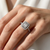 Baguette & Round Cluster Diamond Engagement Ring White Gold 1.05tcw