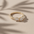 Round Marquise Three Stone Diamond Engagement Ring 0.87tcw
