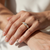 Round Marquise Three Stone Diamond Engagement Ring 0.87tcw