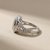 1.33tcw teardrop-cut diamond engagement ring in cluster setting in white gold — top view
