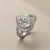 1.33tcw teardrop-cut diamond engagement ring in cluster setting in white gold — side profile