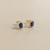 Emerald Cut Sapphire Diamond Halo Stud Earrings 0.94tcw