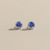 Round tanzanite and diamond halo stud earrings 1.36tcw 14kt white gold pair