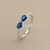 Pear Sapphire Diamond Ring | 14K White Gold 0.61 ct tw