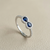 Pear Sapphire Diamond Ring | 14K White Gold 0.61 ct tw