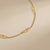 Thin Cuban link infinity gold bracelet 14kt yellow gold front view