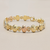 Yellow white rose 18kt gold dome bangle detail