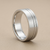 Double Inlay Polished Matte Flat Wedding Ring 5-8mm