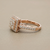 2.75tcw diamond engagement ring in cluster setting in rose gold — side profile
