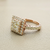 2.75tcw diamond engagement ring in cluster setting in rose gold — side profile (2)