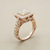 2.75tcw diamond engagement ring in cluster setting in rose gold — three-quarter angle (3)