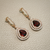 Garnet Double Halo Diamond Earrings 1.15tcw