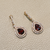 Garnet Double Halo Diamond Earrings 1.15tcw