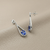 Oval tanzanite and diamond drop earrings 2.00tcw 14kt white gold pair
