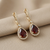 Pear Garnet Diamond Earrings 2.92tcw