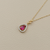 Pear Ruby Diamond Halo Necklace 0.53tcw