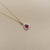 Pear Ruby Diamond Halo Necklace 0.53tcw