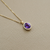 Oval Amethyst Diamond Halo Necklace 3.50tcw