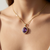 Oval Amethyst Diamond Halo Necklace 3.50tcw