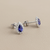 Pear Tanzanite Diamond Halo Stud Earrings 0.63tcw