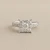 Diamond cluster ring 14kt white gold flat top view 1 carat