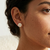 Round Flower Stud Earrings 14K Solid Gold Cubic Zirconia