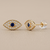Evil Eye Stud Earrings | 14K Solid Gold Cubic Zirconia