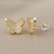 Butterfly Stud Earrings | 14K Solid Gold Cubic Zirconia