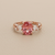 14kt rose gold prong setting padparadscha sapphire engagement ring detail