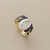Oval diamond sapphire ring set 14kt yellow gold angle view 3.65tcw