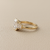 Bezel set radiant cut lab diamond ring 2mm band yellow gold baguettes