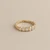 Emerald cut diamond band bezel set yellow gold wedding band side view