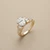 Natural oval diamond engagement ring 1.51ct baguette accents 14kt yellow gold top view