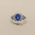 Oval sapphire diamond engagement ring vintage inspired 3.10tcw natural sapphire white gold front
