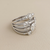 20mm wide diamond cocktail ring white gold top side detail